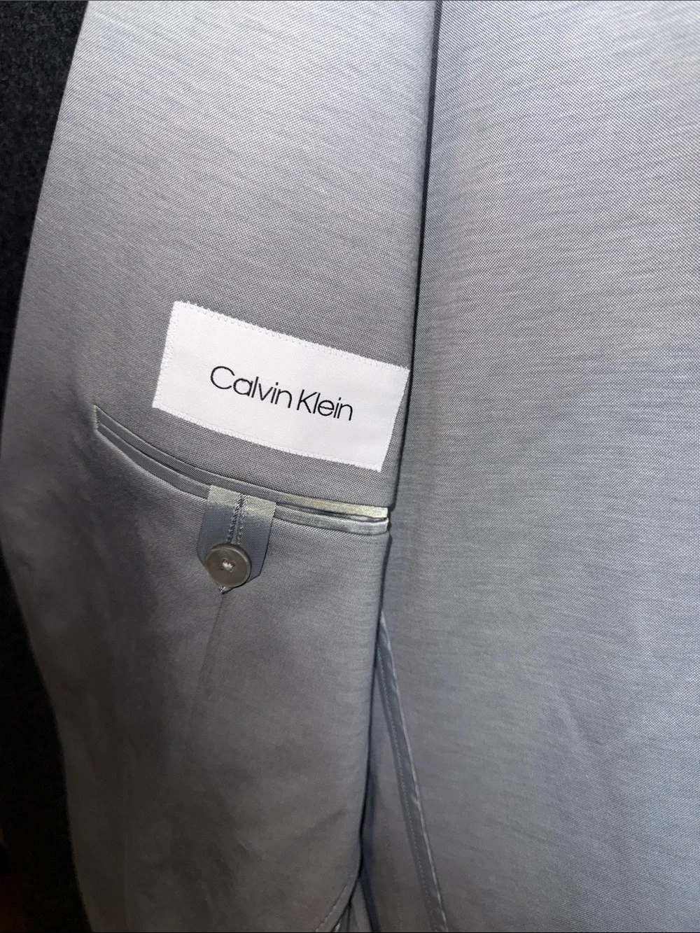 Calvin Klein Mens Light Grey Unstructured Two Button Blazer Jacket 38R